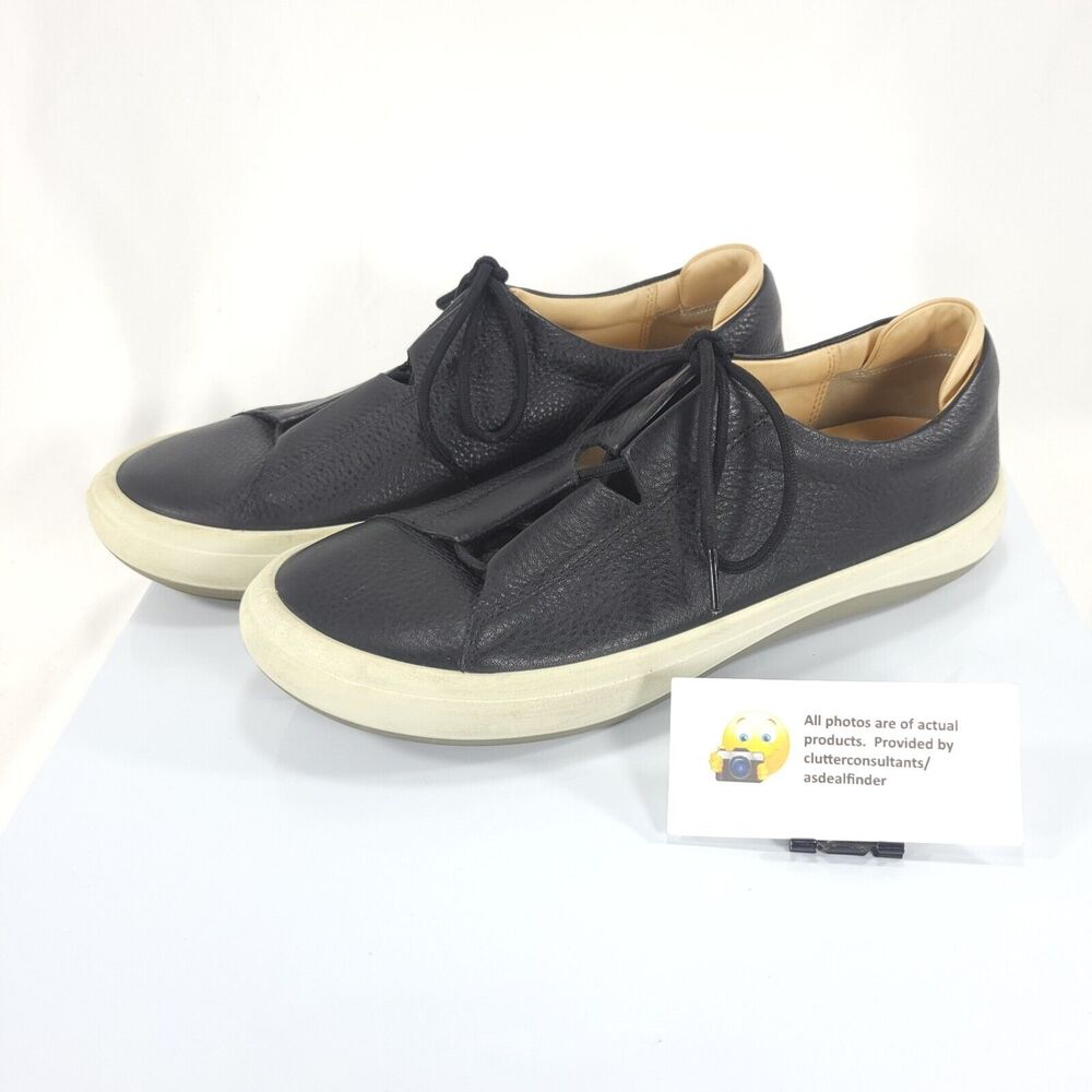 Ecco Casual Lace Up Leather Loafer Shoe Mens Size 7.5 C4310031730400117 Black
